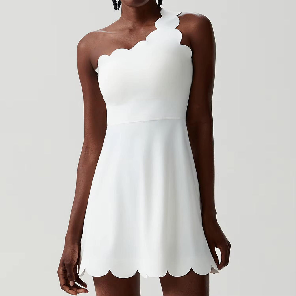 Velira wave one shoulder dress