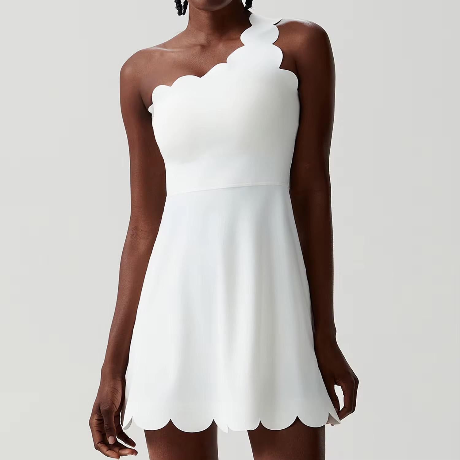 Velira wave one shoulder dress
