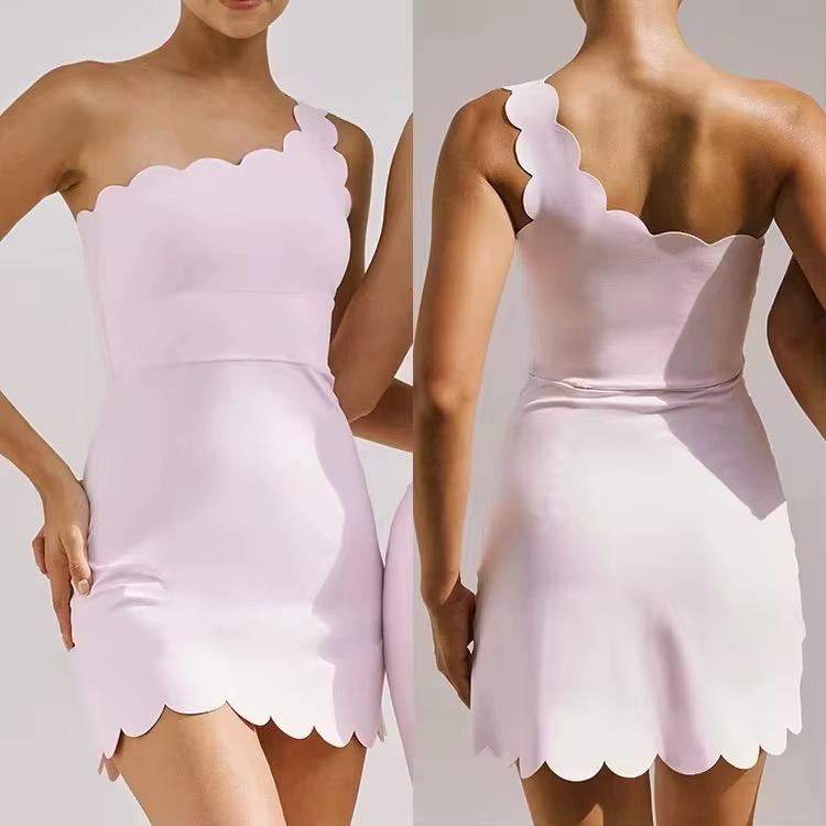 Velira wave one shoulder dress