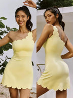 Velira wave one shoulder dress